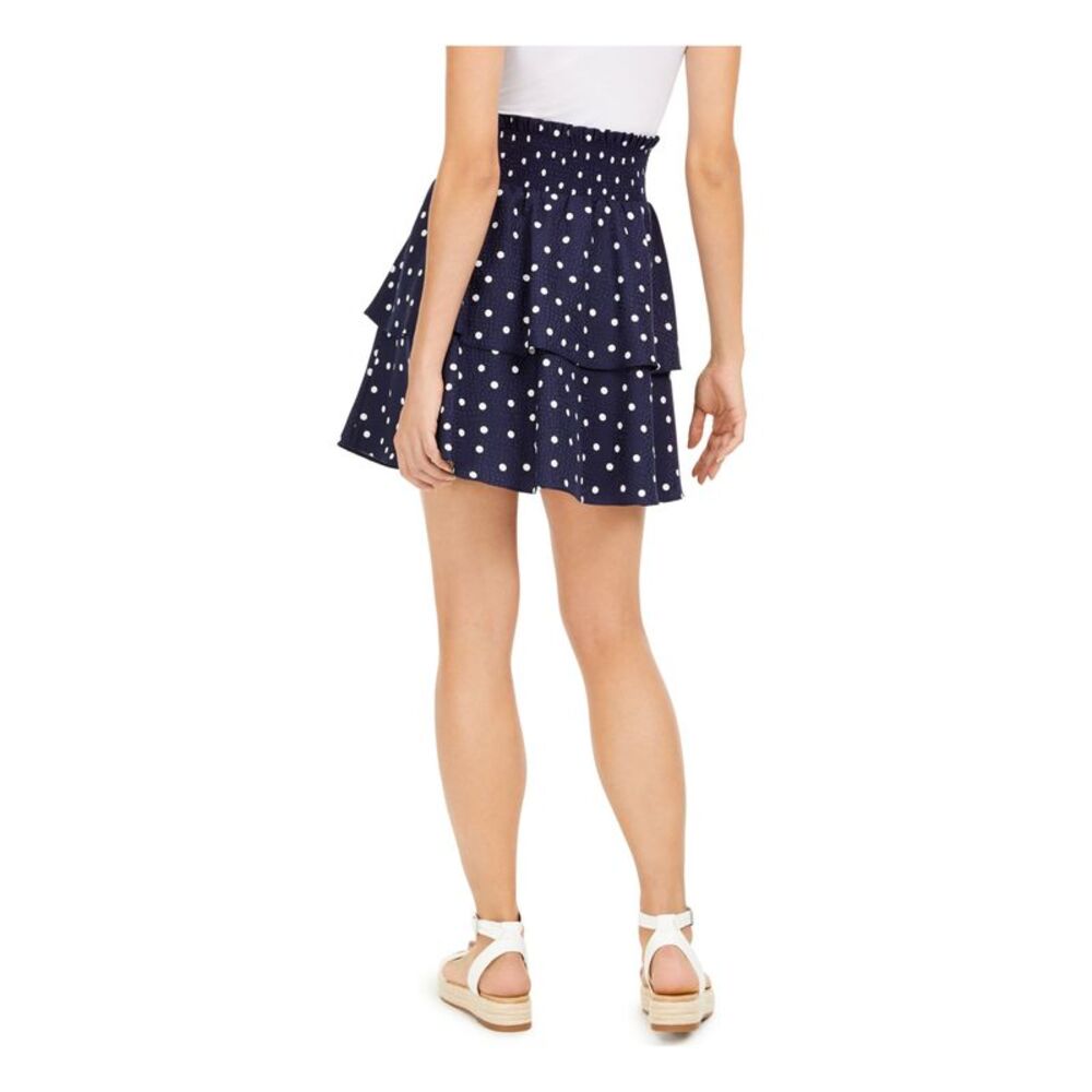 MAISON JULES Womens Navy Polka Dot Short Ruffled Skirt XXL - Picture 2 of 4